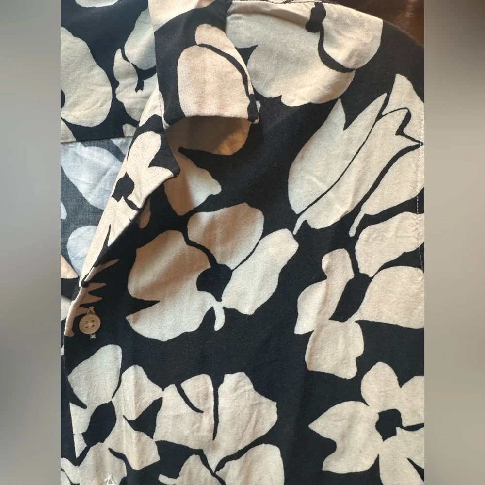 Zara Men’s Black and Cream Floral Button Down Shirt. Size S - Picture 8 of 8